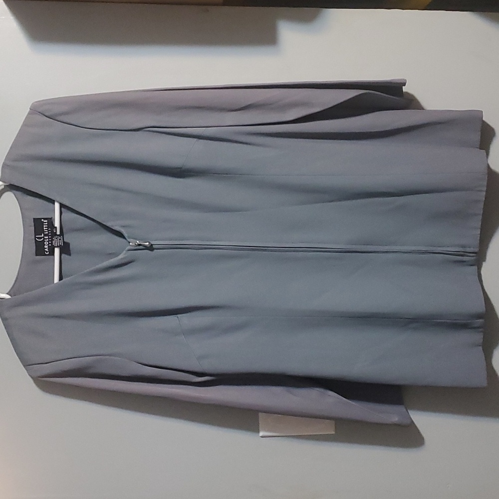Gray jacket with zipper front